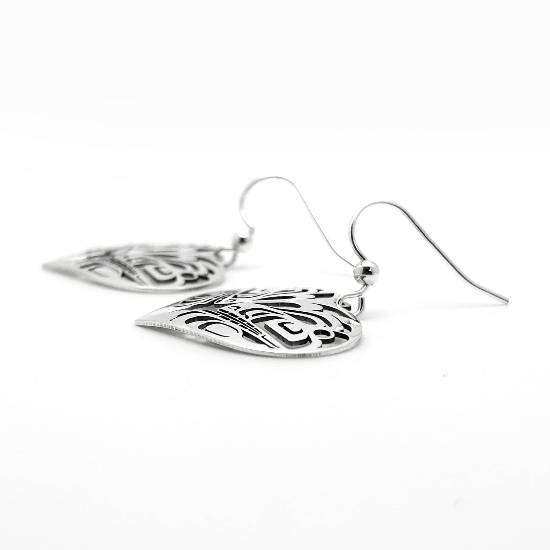 Killer Whale Heart Earrings