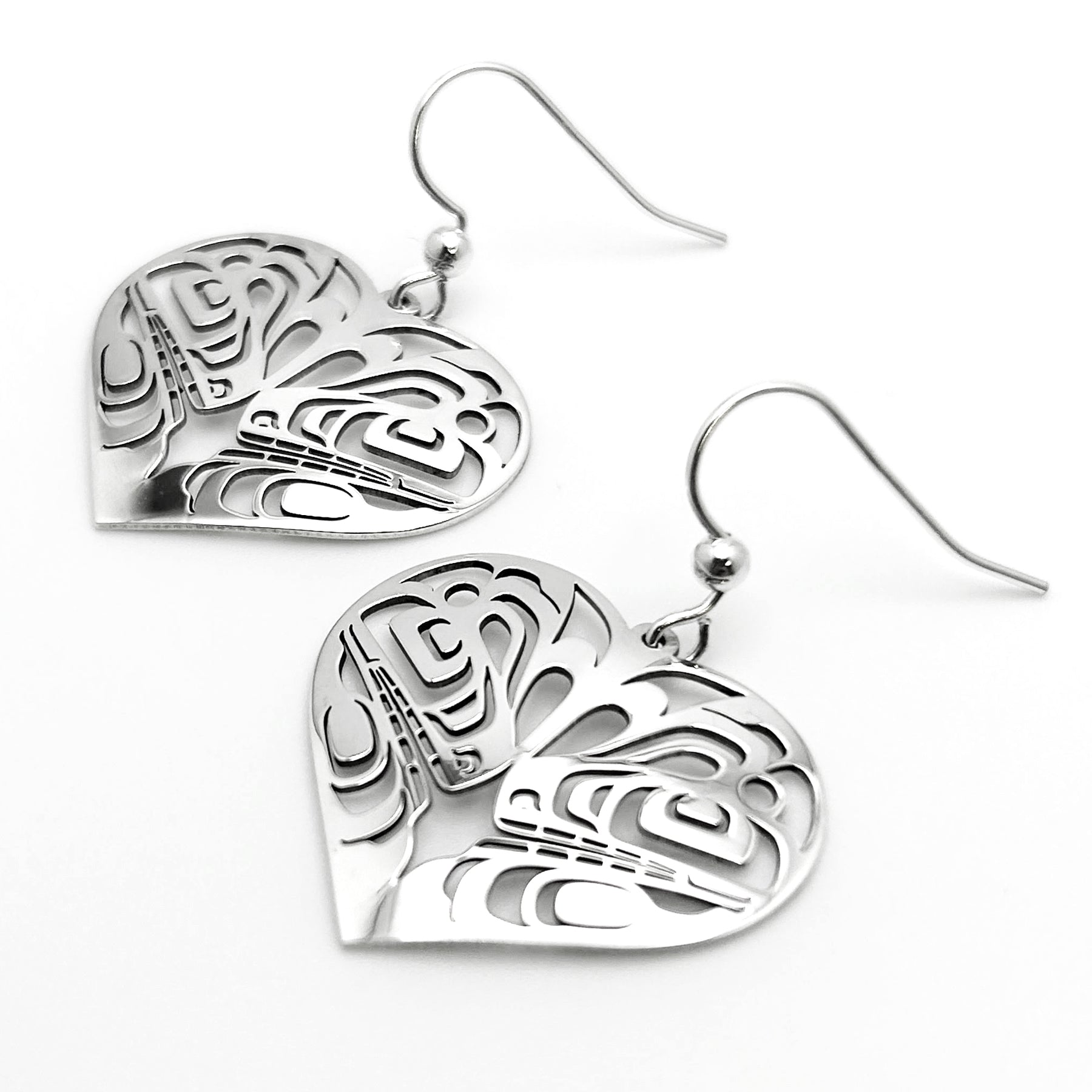 Killer Whale Heart Earrings