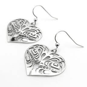 Killer Whale Heart Earrings
