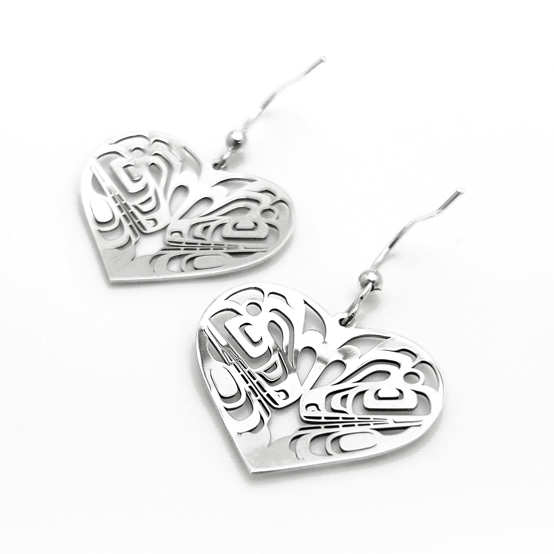 Killer Whale Heart Earrings