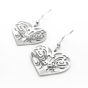 Killer Whale Heart Earrings