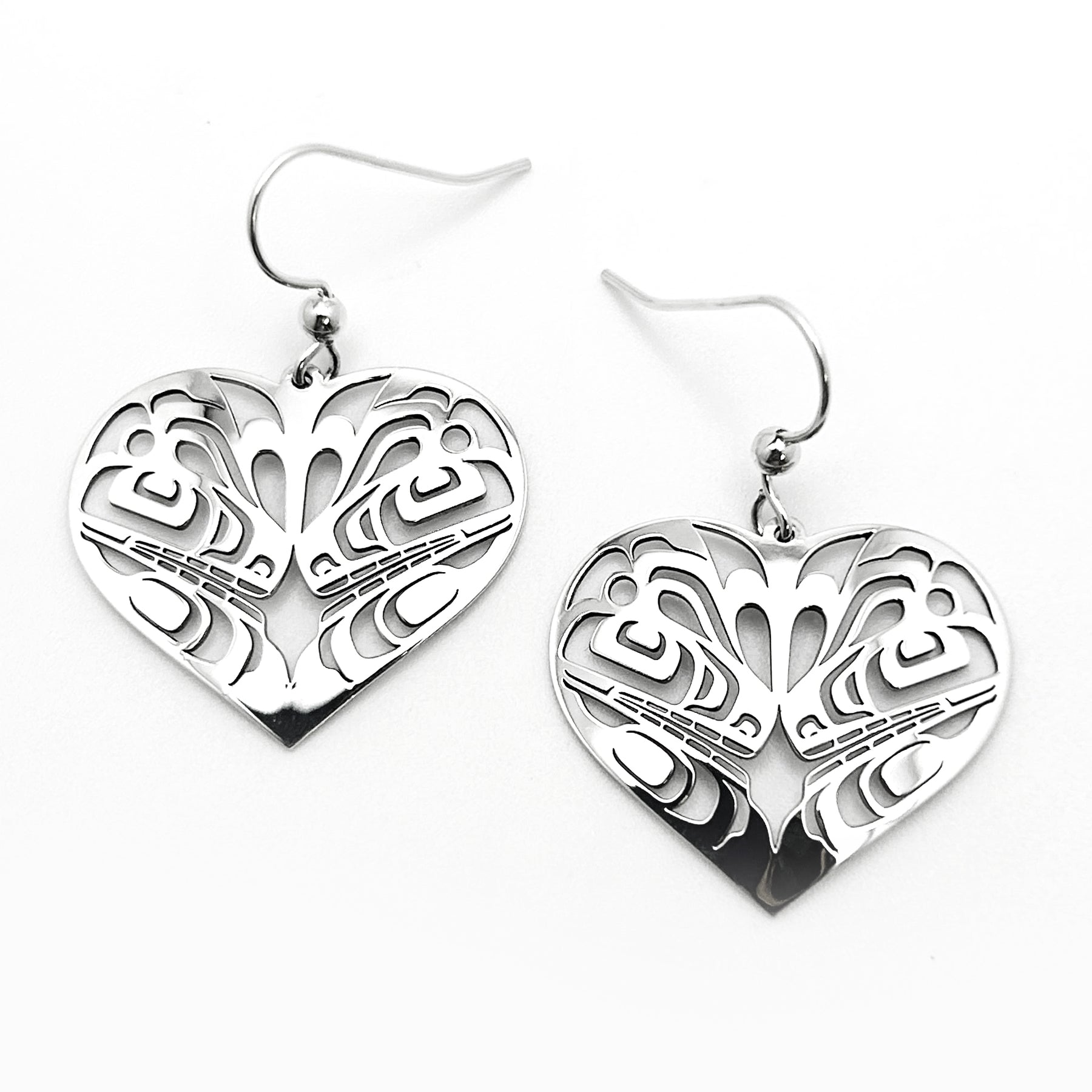 Killer Whale Heart Earrings