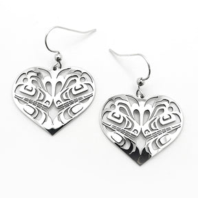 Killer Whale Heart Earrings