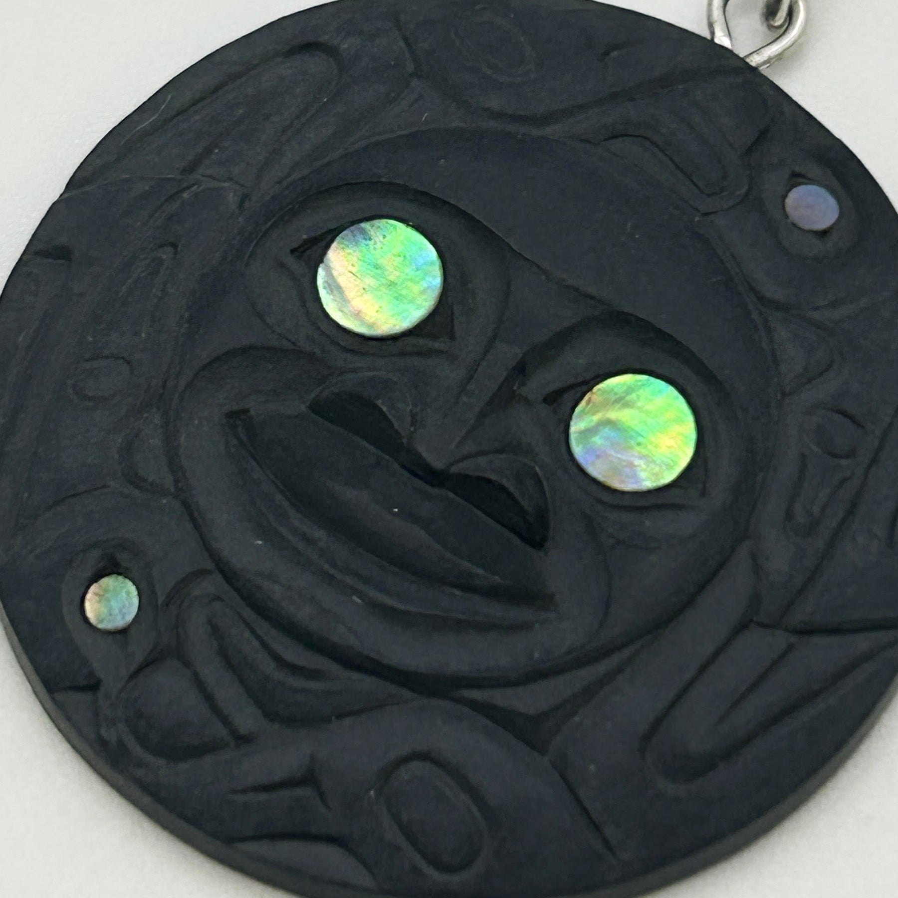 Moon and Killer Whales Pendant