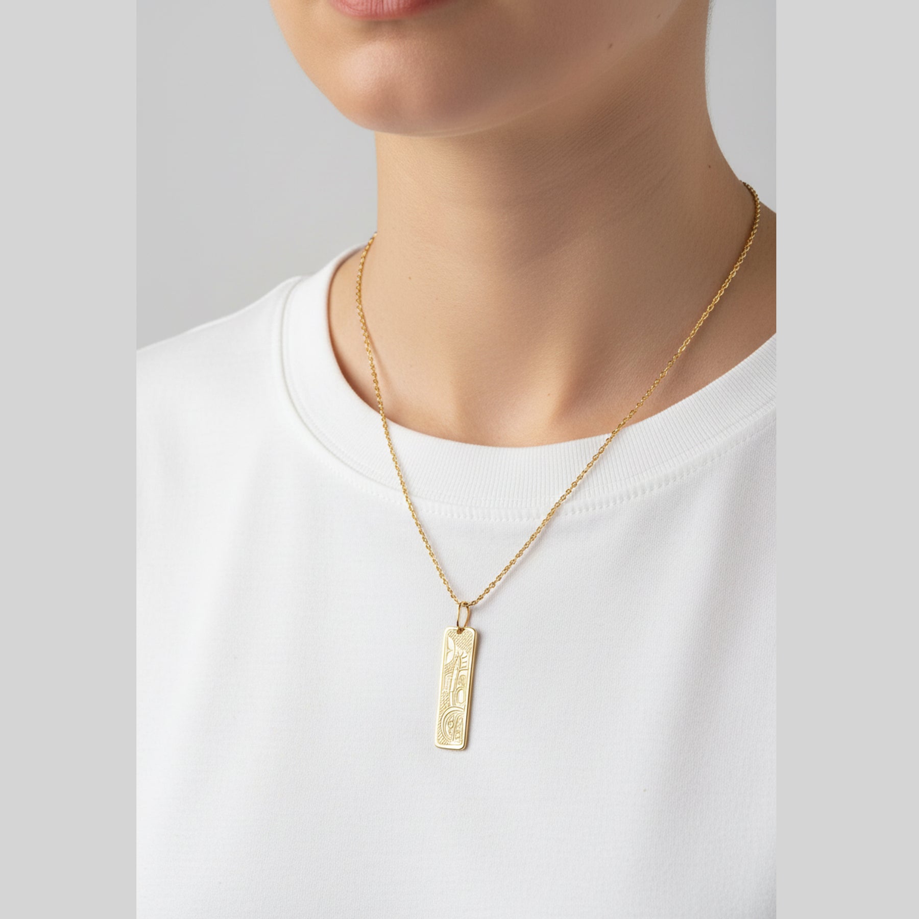 14K Yellow Gold Killer Whale Pendant