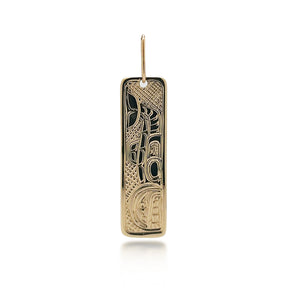 14K Yellow Gold Killer Whale Pendant