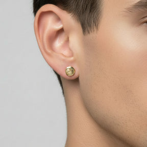 14K Yellow Gold Loon Stud Earrings