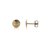 14K Yellow Gold Loon Stud Earrings
