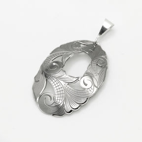 Hand Carved Floral Pendant