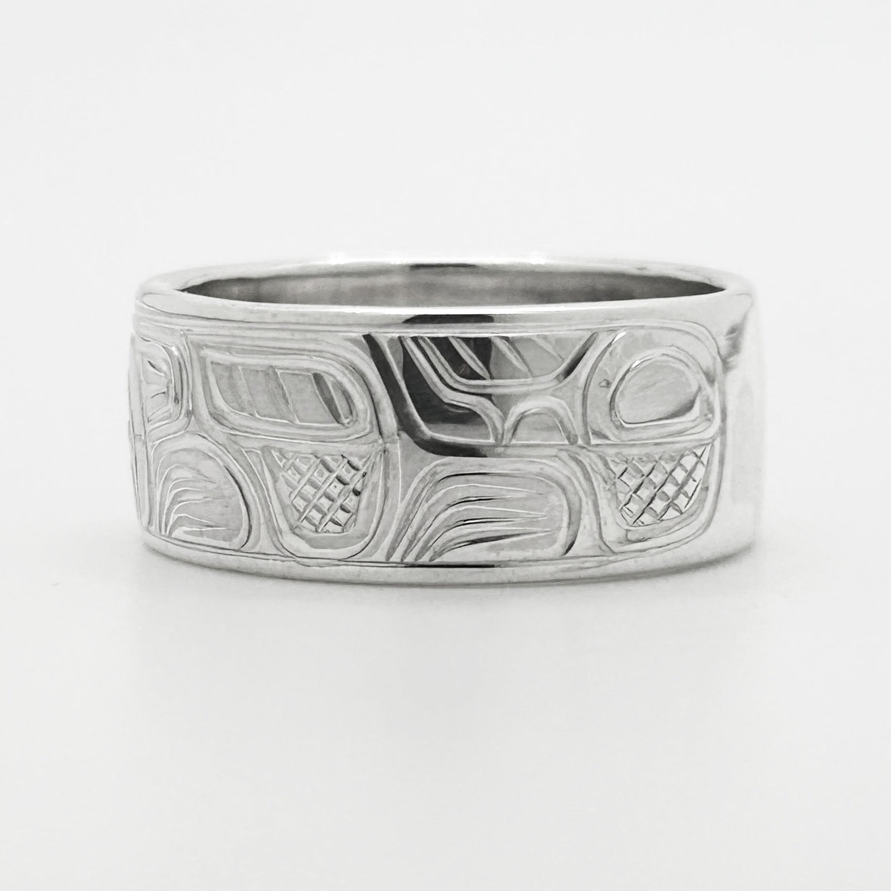 Wolf and Moon Heavy Gauge Ring - 1.5mm thickness