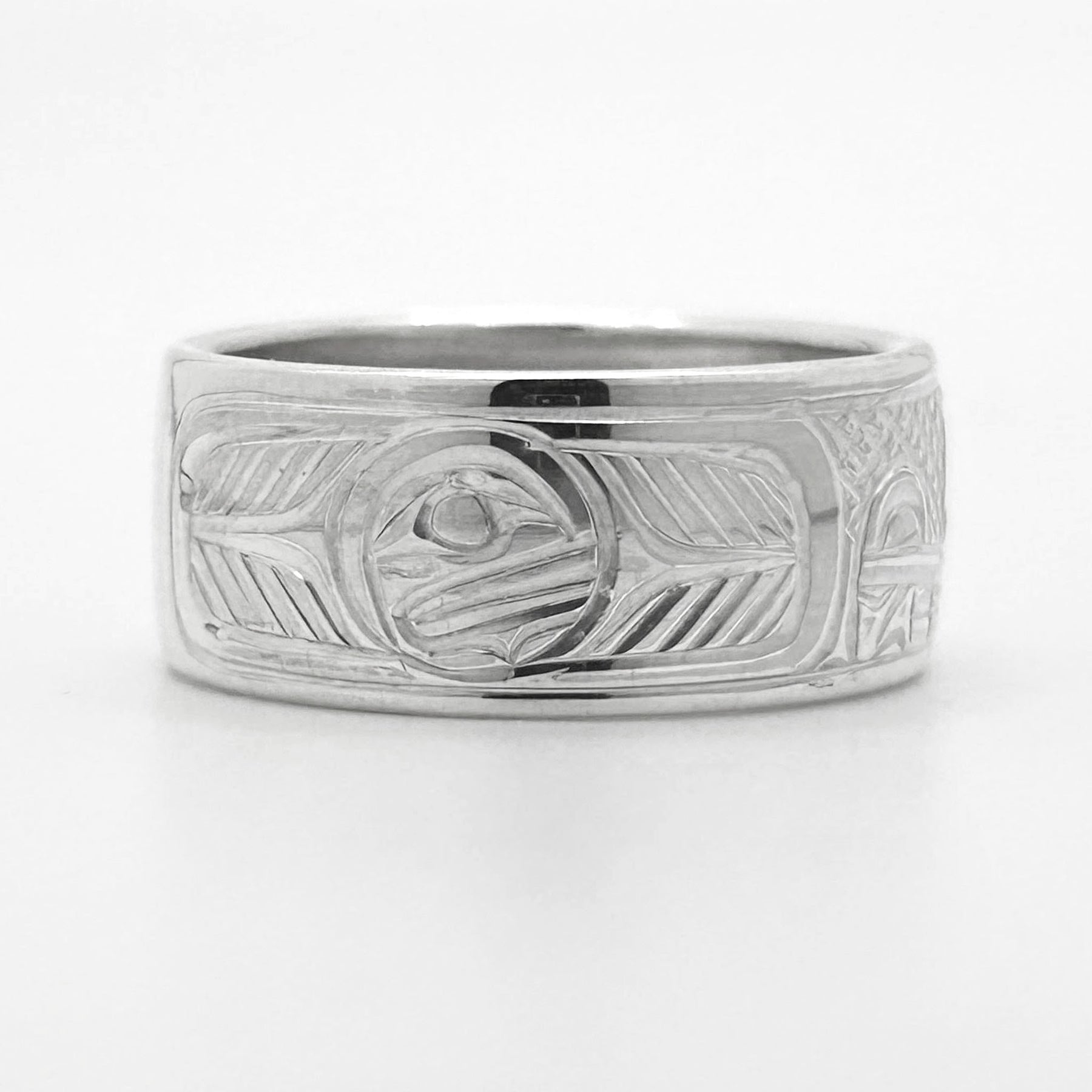 Wolf and Moon Heavy Gauge Ring - 1.5mm thickness