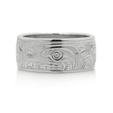 Wolf and Moon Heavy Gauge Ring - 1.5mm thickness