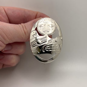 Wolf and Moon Pendant