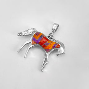 Zuni Multi-stone Double-sided Horse Pendant