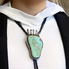 Turquoise Bear Paw Bolo Tie