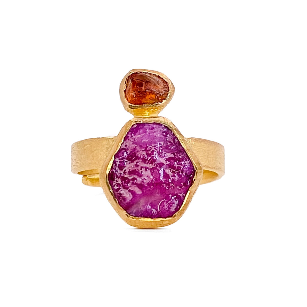 Citrine and Ruby Ring