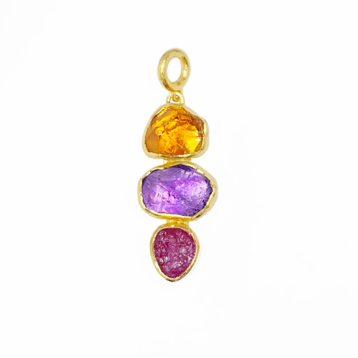 Amethyst, Citrine and Ruby Pendant