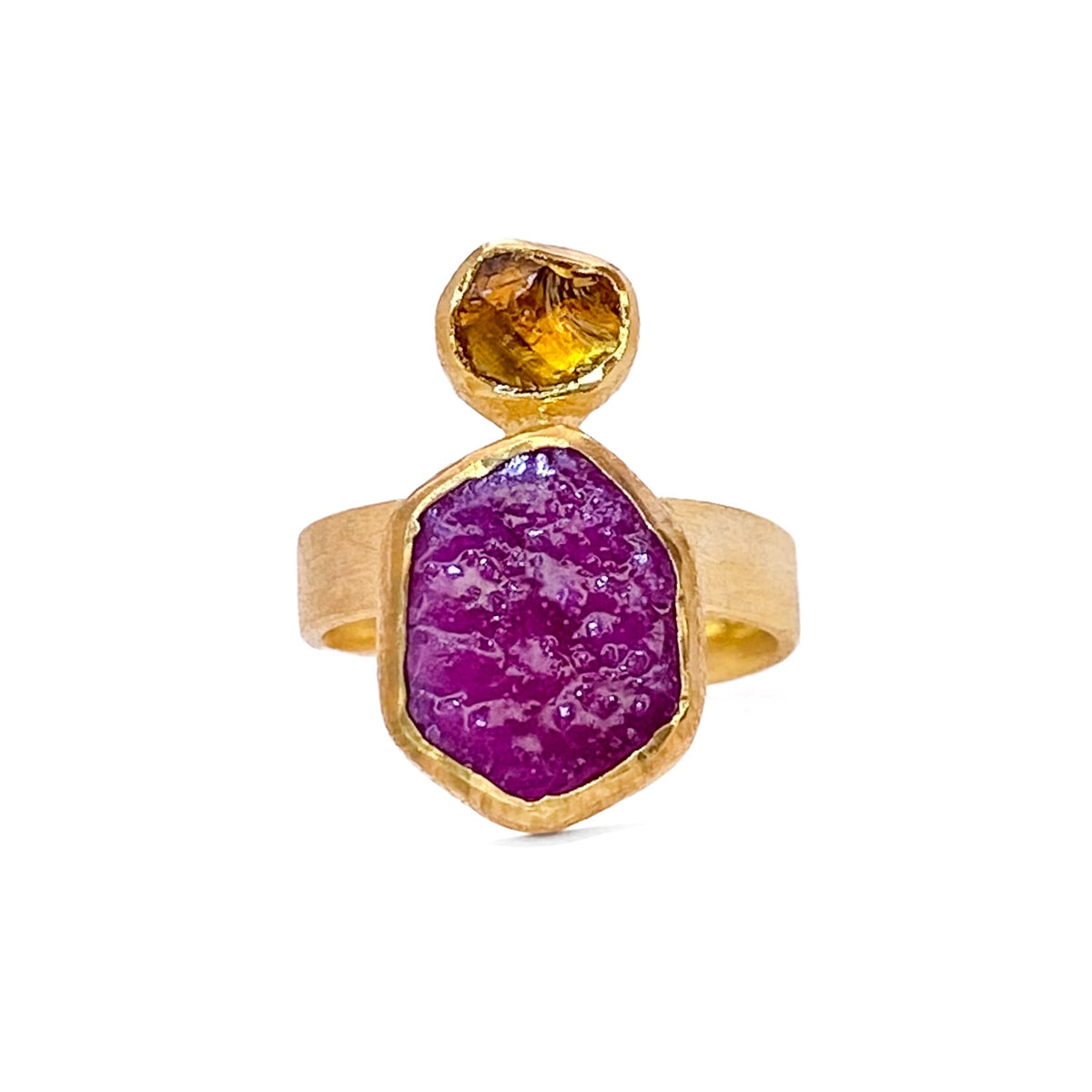 Citrine and Ruby Ring