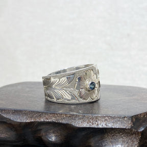 Hummingbird Ring with Blue Topaz