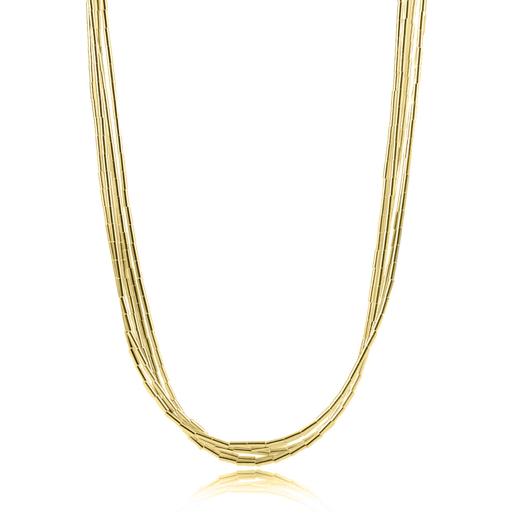 Gold Filled Navajo Liquid Chain Necklace - 5 Strands