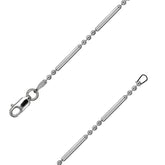 Bead and Long Bar Chain Necklace - 1.5mm