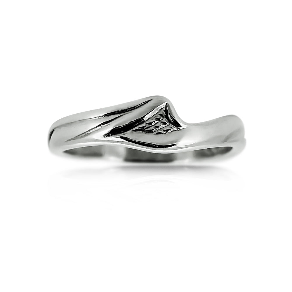 Abstract Wave Ring - 14K White Gold