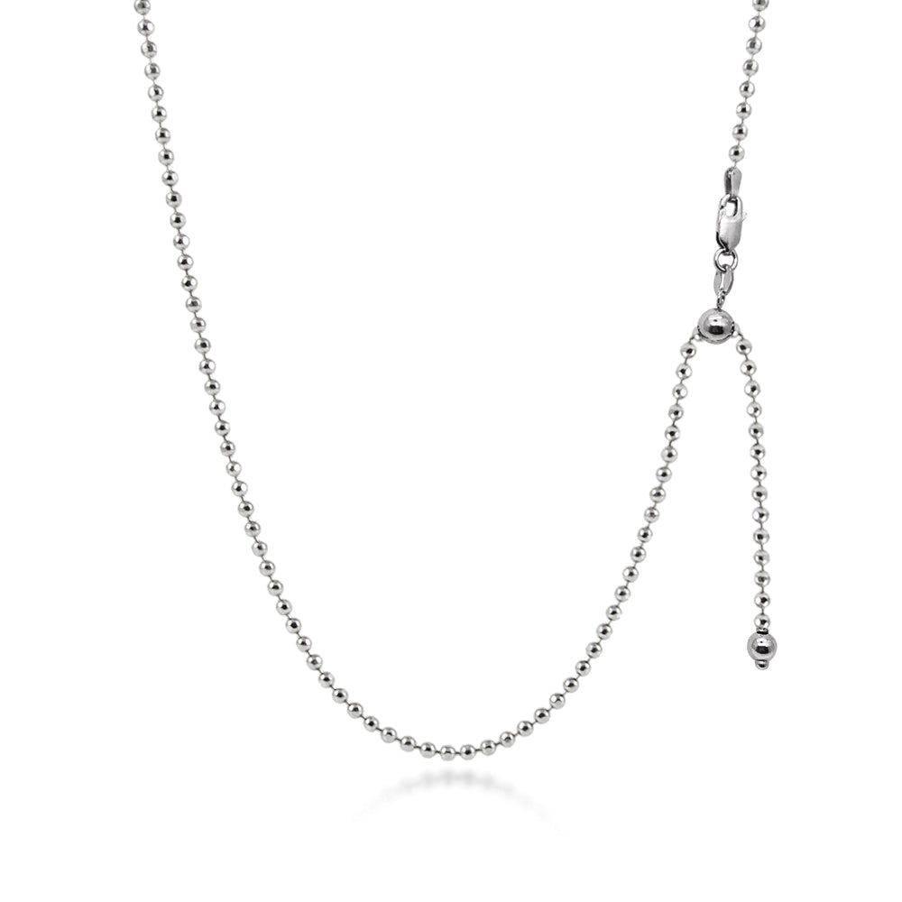 Adjustable Cut Beads Chain Necklace - 1mm