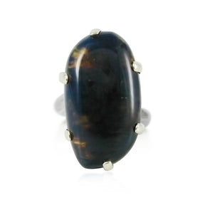 Blue Amber Ring