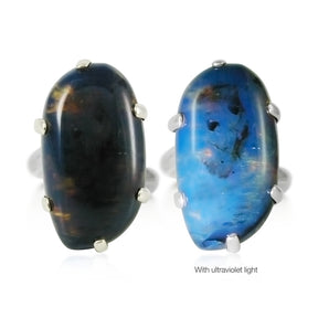 Blue Amber Ring