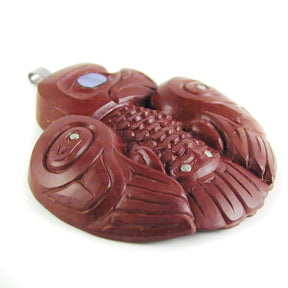 Eagle and Baby Eagle Double Sided Pendant