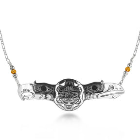 Eagle, Sun and Raven Necklace