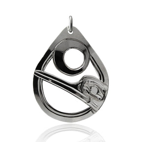 Hummingbird and Moon Pendant