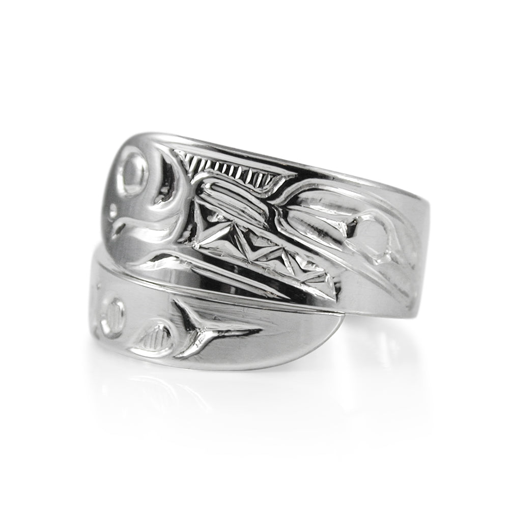 Killer Whale and Moon Wrap Ring