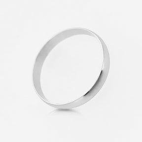 18K White Gold Plain Domed Ring