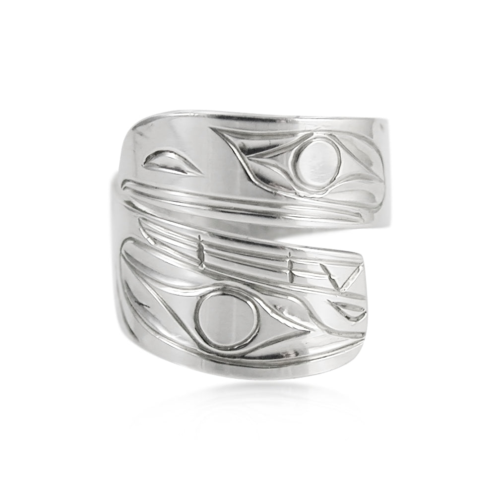 Raven and Killer Whale Wrap Ring
