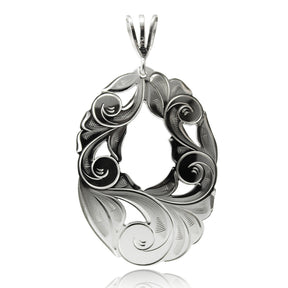 Hand Carved Floral Pendant