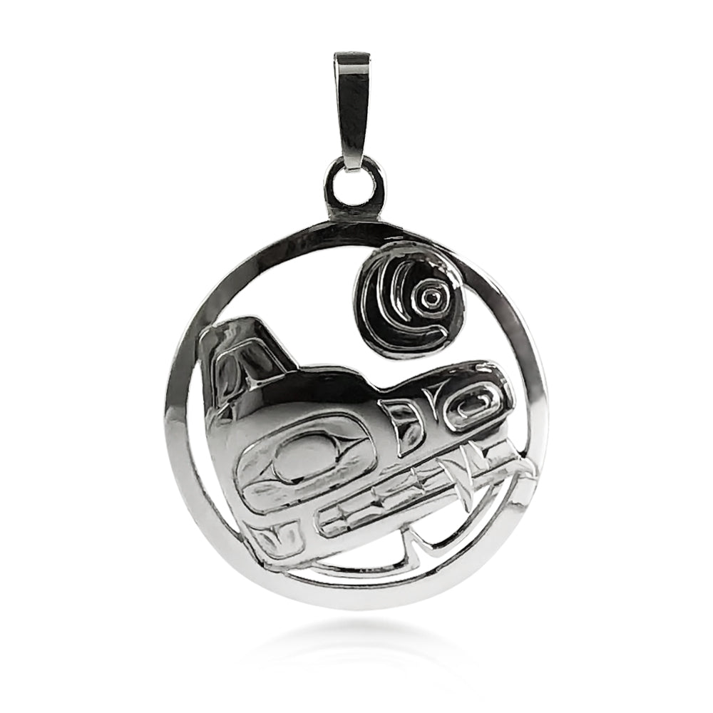 Wolf and Moon Pendant
