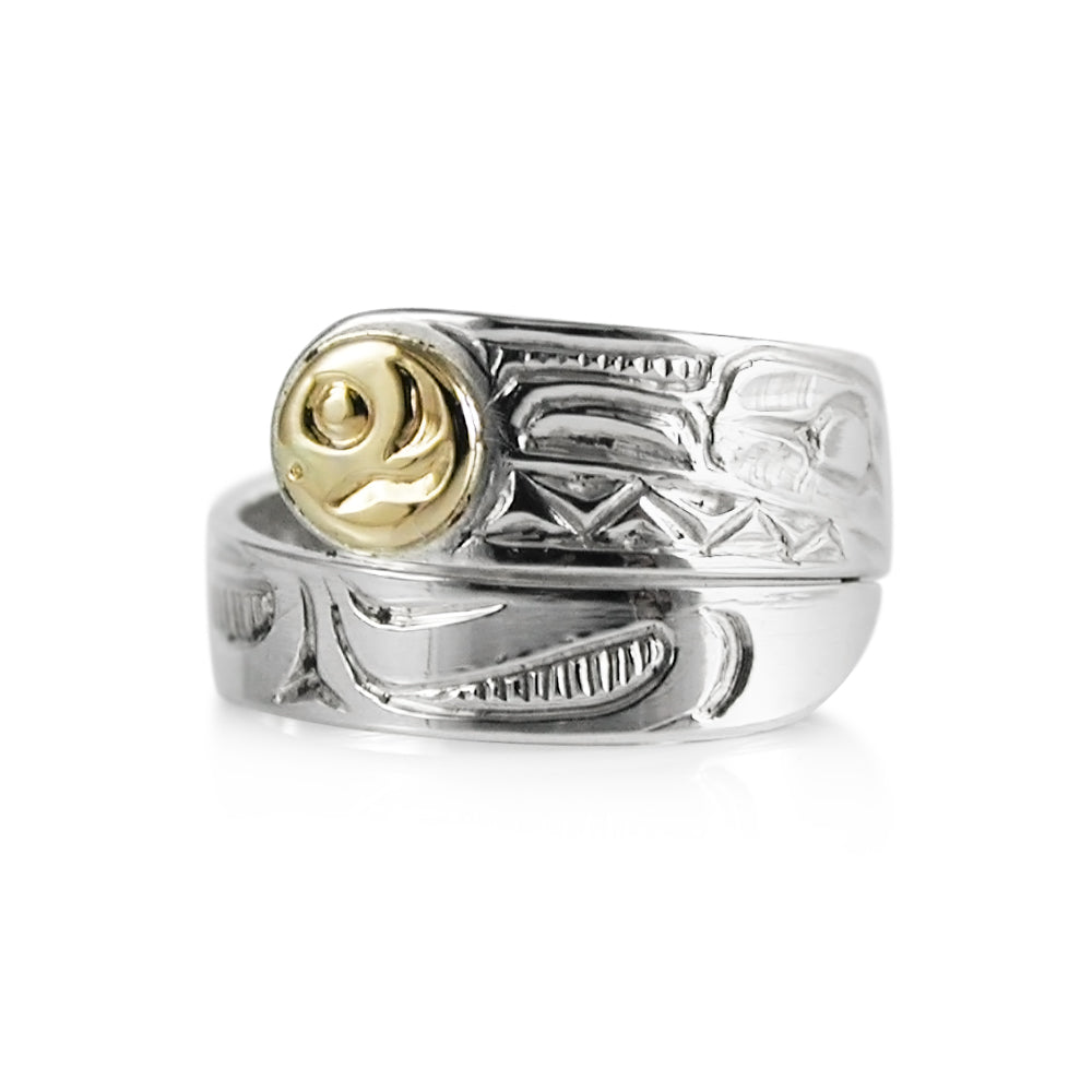 Wolf and Moon Wrap Ring