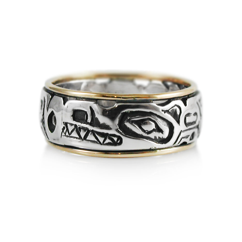 Wolf and Moon Ring