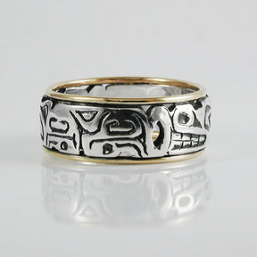 Wolf and Moon Ring