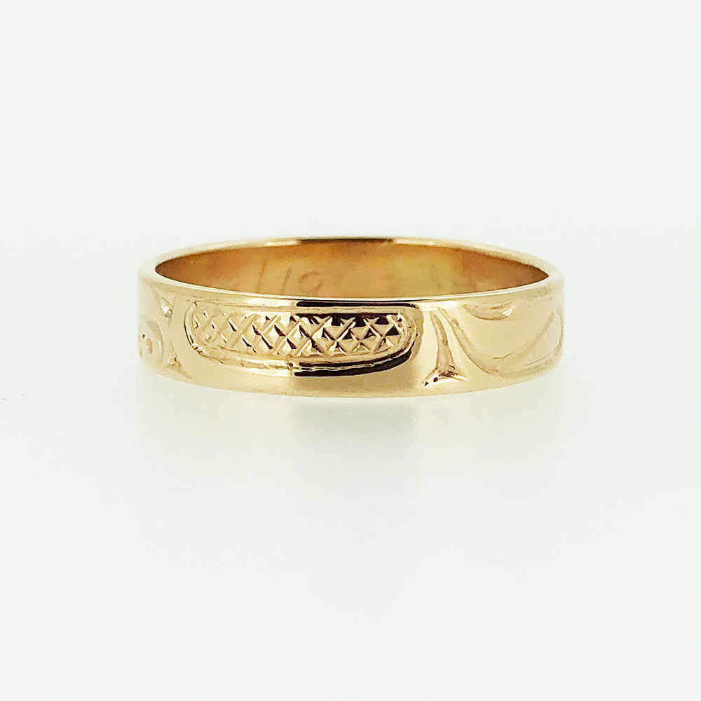 14K Yellow Gold Wolf Ring - Main Image