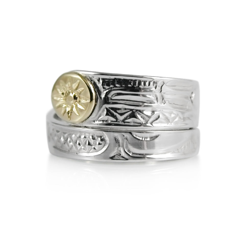 Wolf and Sun Wrap Ring